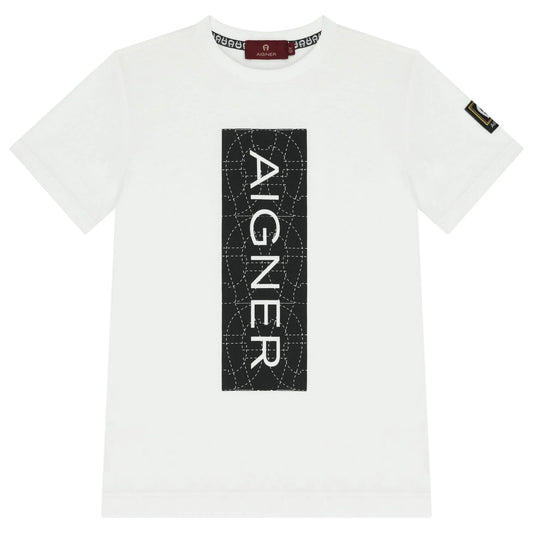 AIGNER Boys White Logo T-Shirt