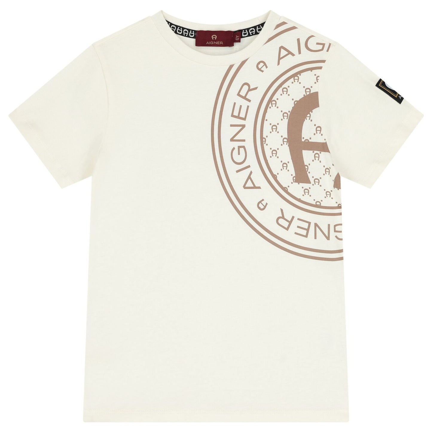 AIGNER Boys Ivory Logo T-Shirt