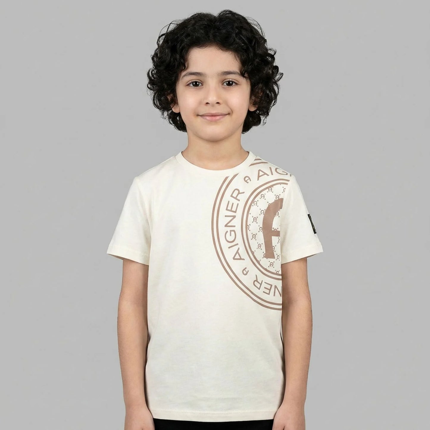 AIGNER Boys Ivory Logo T-Shirt