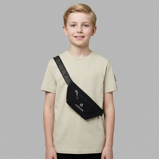AIGNER Boys Beige Logo Bag T-Shirt