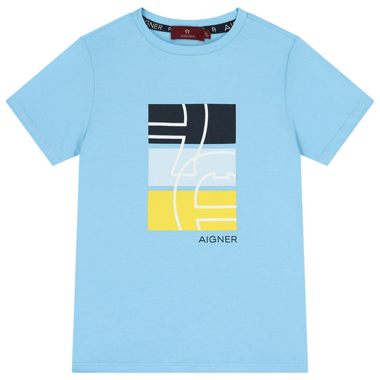 AIGNER Boys Blue Logo T-Shirt