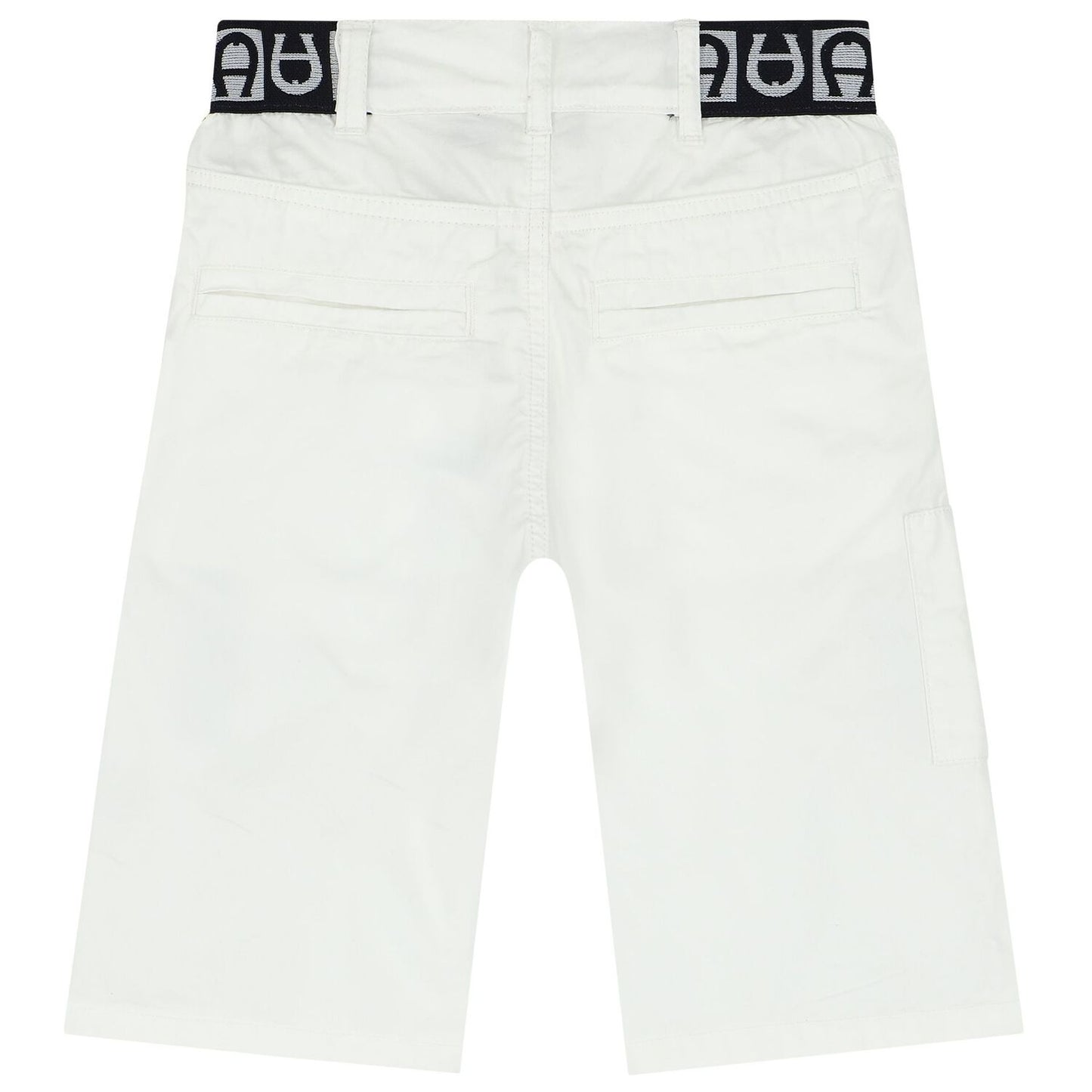 AIGNER Boys White Logo Shorts