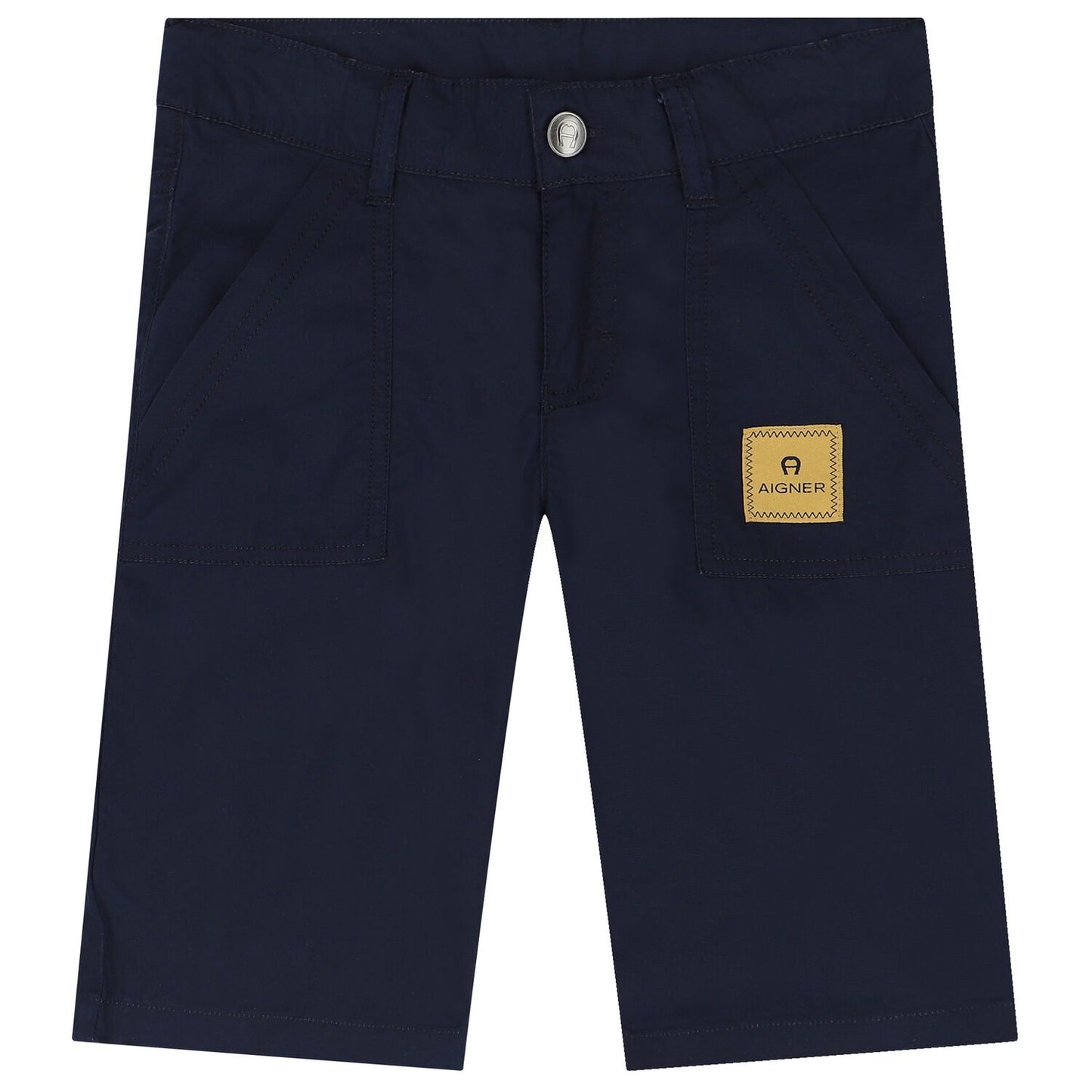 AIGNER Boys Navy Blue Logo Shorts