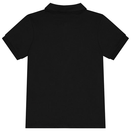 AIGNER Boys Black Logo Polo Shirt