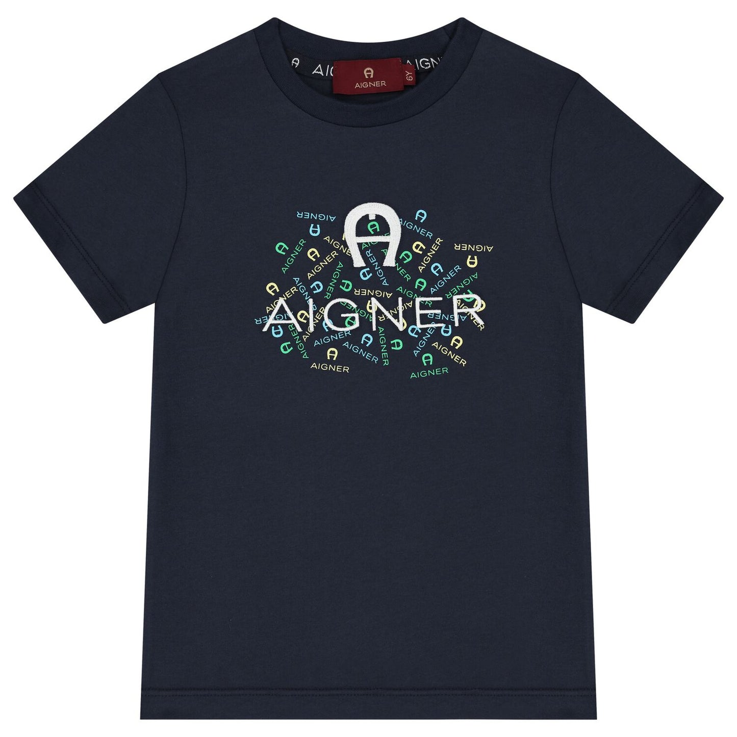 AIGNER Boys Navy Blue Logo T-Shirt