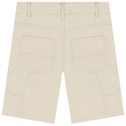 AIGNER Boys Beige Logo Shorts