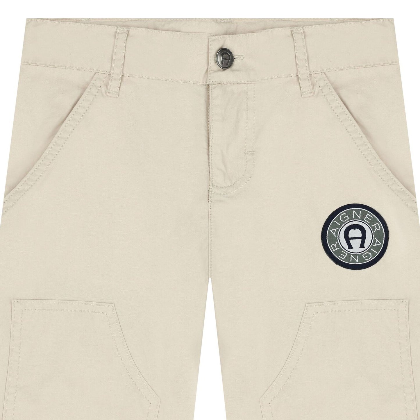 AIGNER Boys Beige Logo Shorts