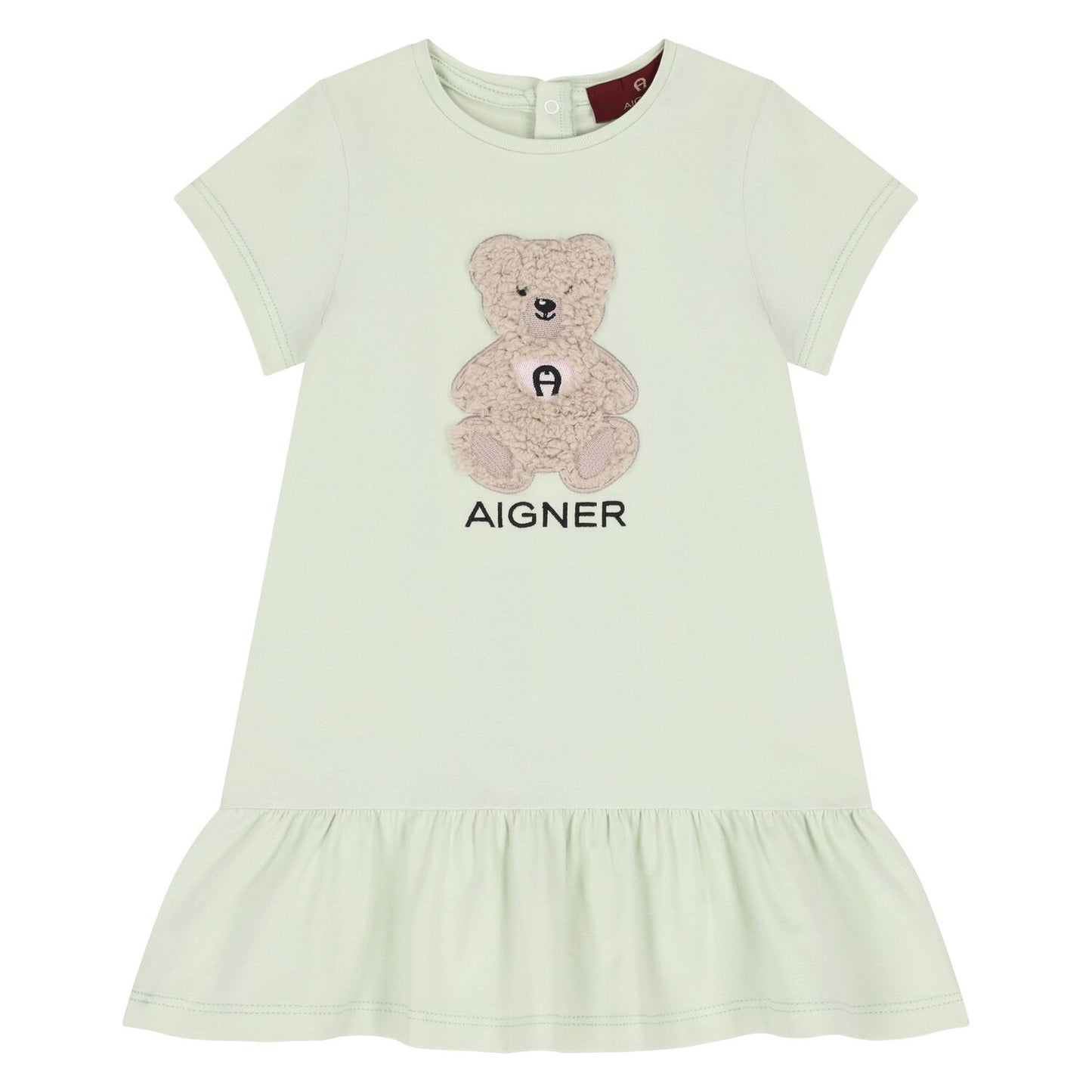 AIGNER Younger Girls Green Teddy Bear Logo Dress