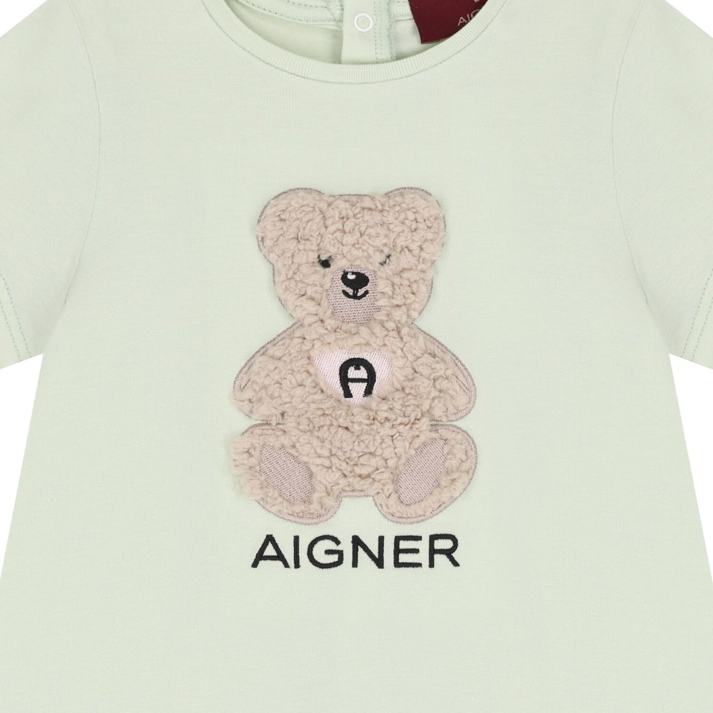 AIGNER Younger Girls Green Teddy Bear Logo Dress