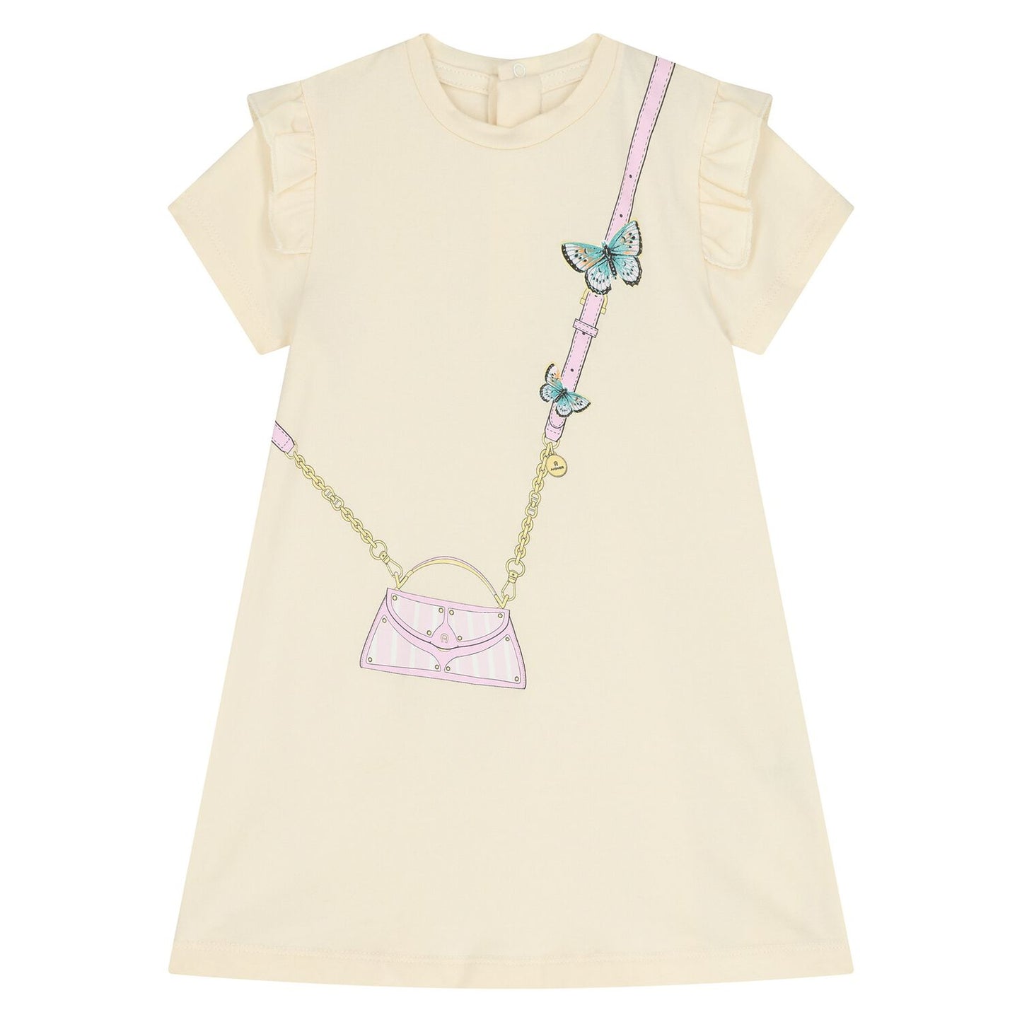AIGNER Girls Ivory Bag Logo Dress