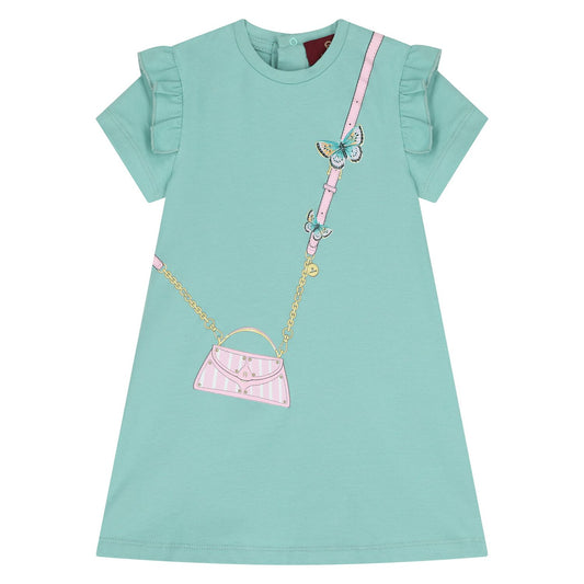 AIGNER Younger Girls Green Bag Logo Dress