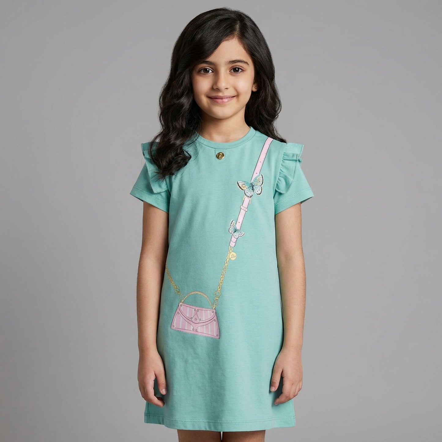 AIGNER Younger Girls Green Bag Logo Dress