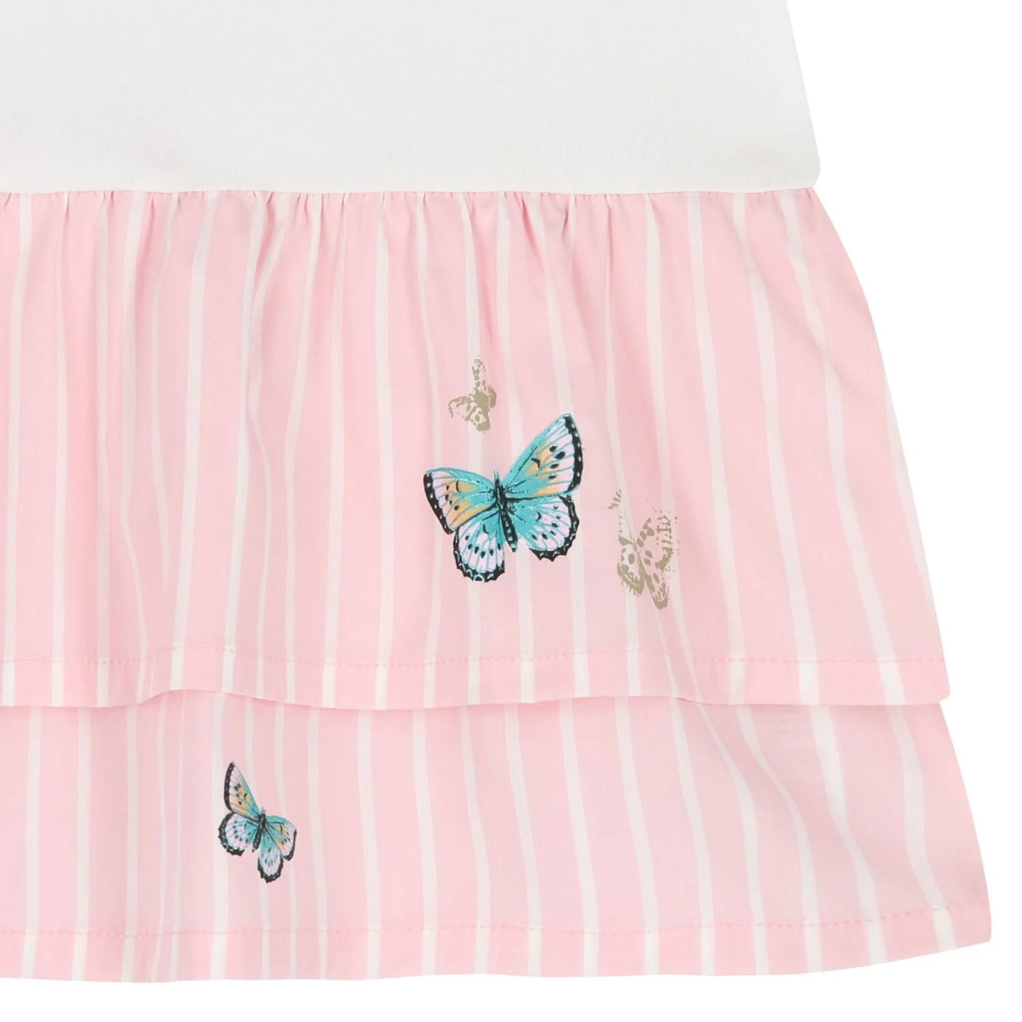 AIGNER Younger Girls White & Pink Butterflies Logo Dress