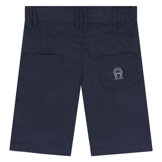 AIGNER Younger Boys Navy Logo Shorts