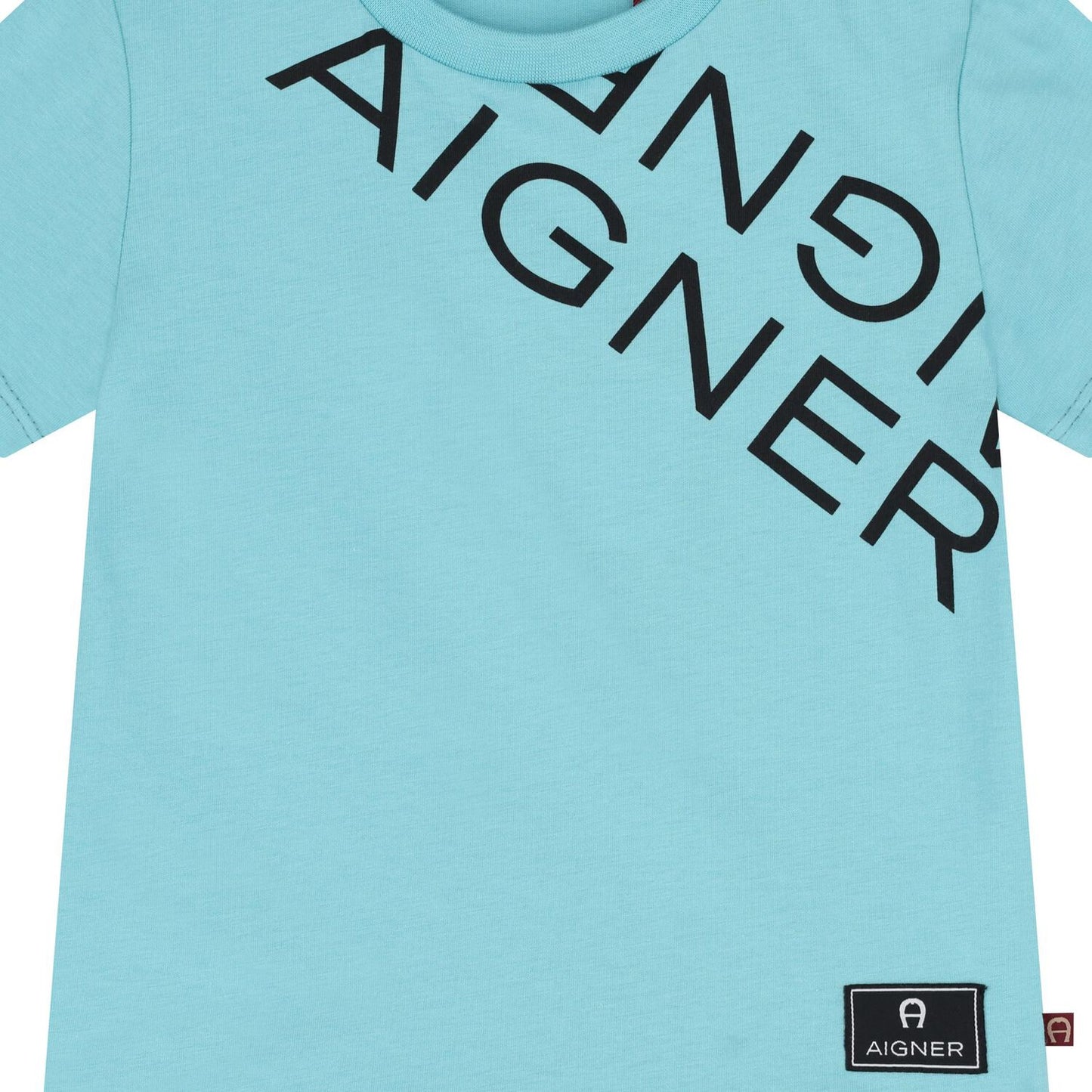 AIGNER Younger Boys Light Green Logo T-Shirt