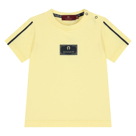 AIGNER Younger Boys Yellow Logo T-Shirt