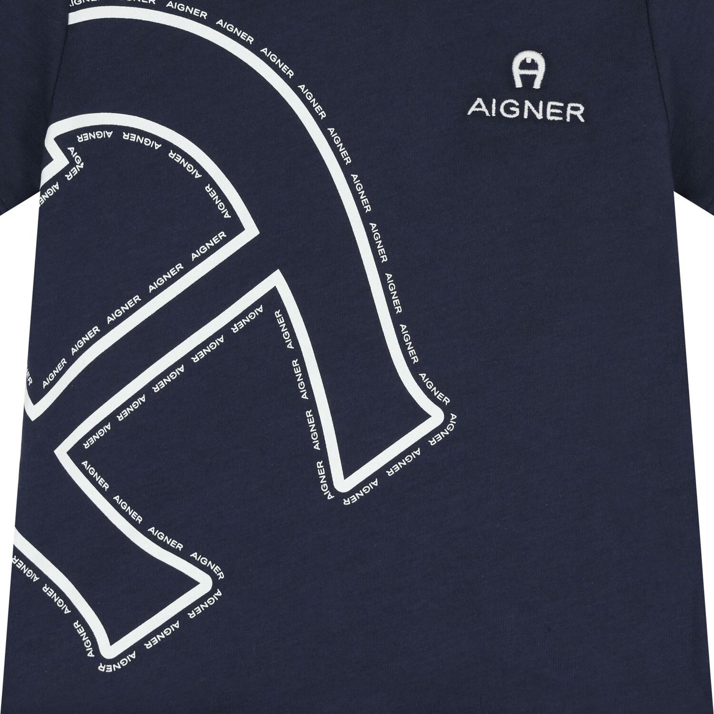 AIGNER Younger Boys Navy Blue Logo T-Shirt