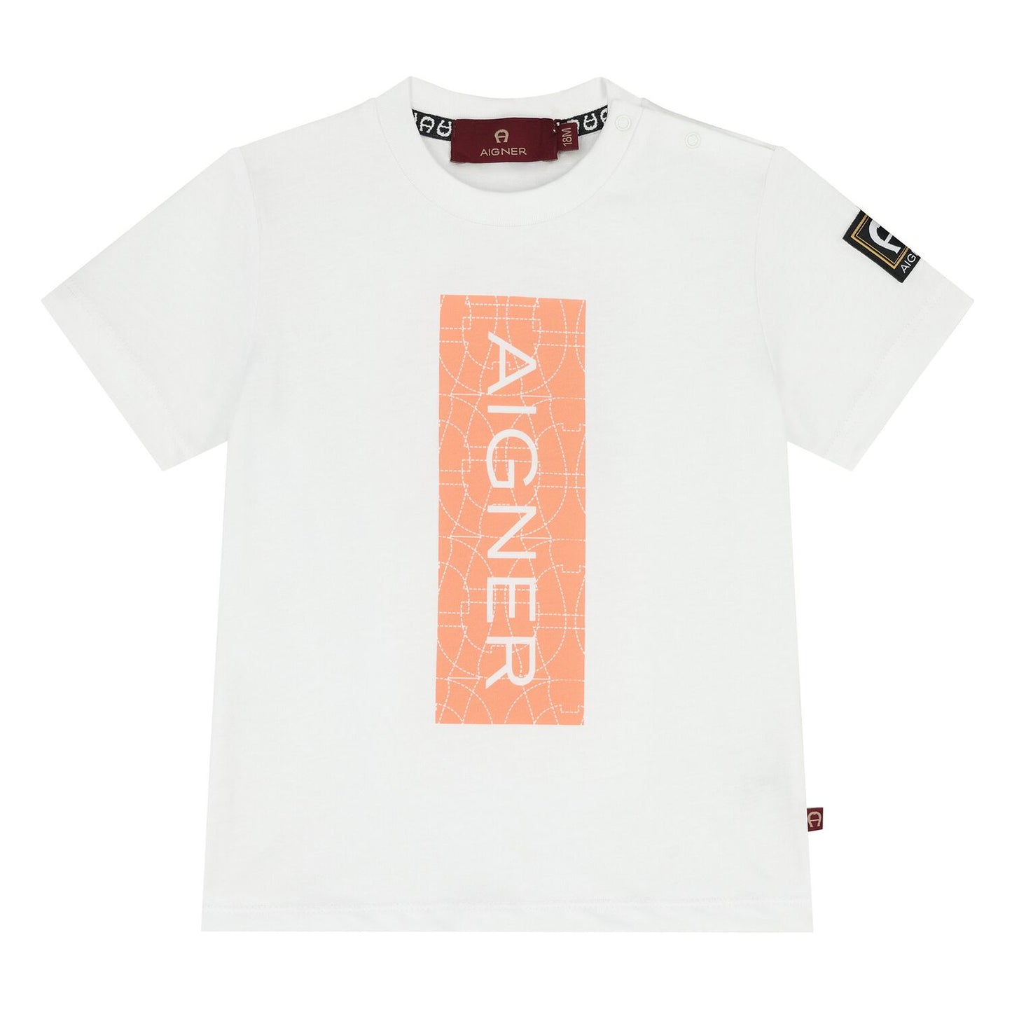 AIGNER Younger Boys White Logo T-Shirt