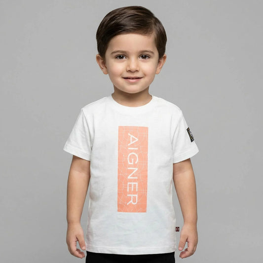 AIGNER Younger Boys White Logo T-Shirt