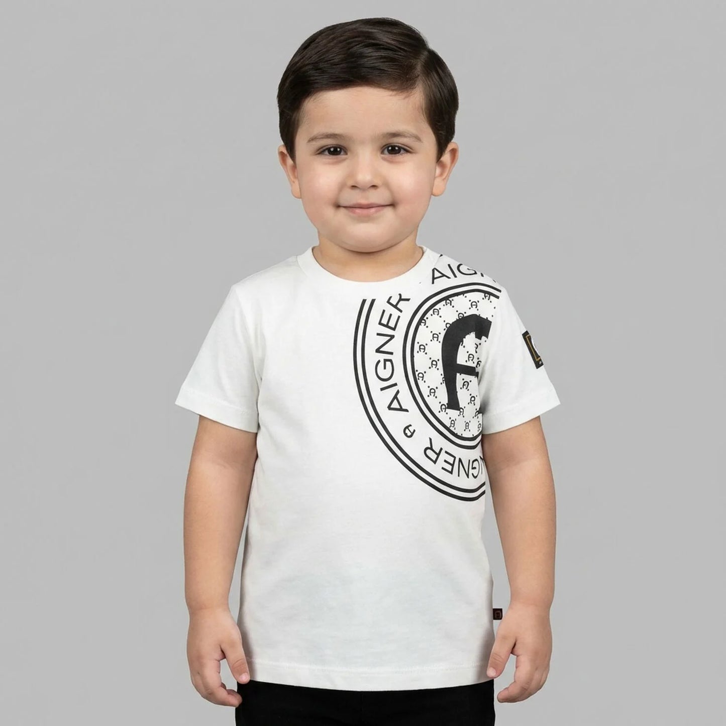AIGNER Younger Boys Ivory Logo T-Shirt