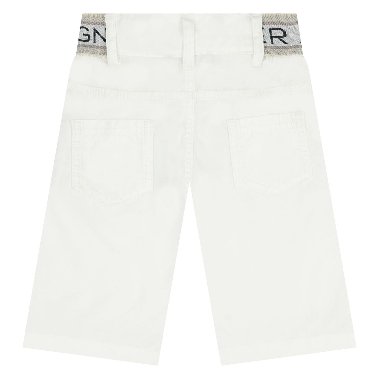 AIGNER Younger Boys White Logo Shorts