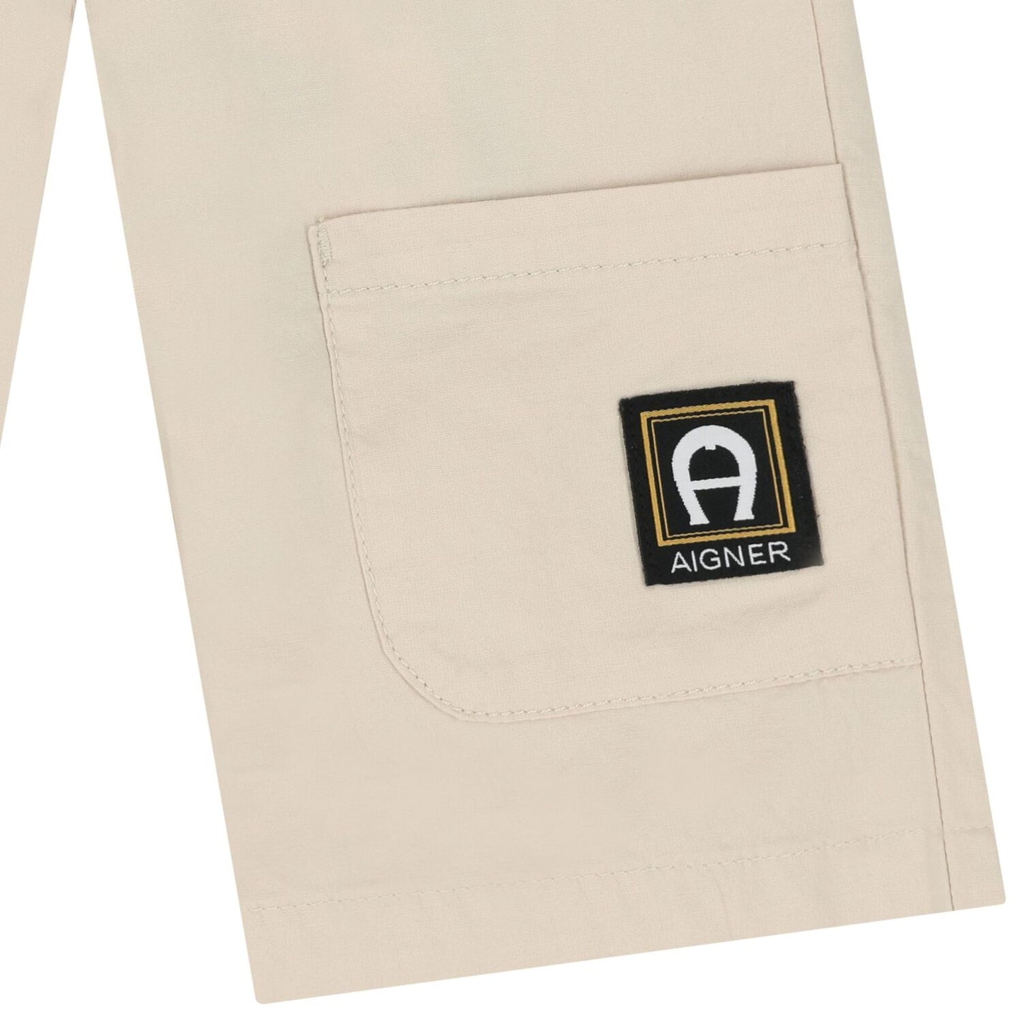 AIGNER Younger Boys Beige Logo Shorts