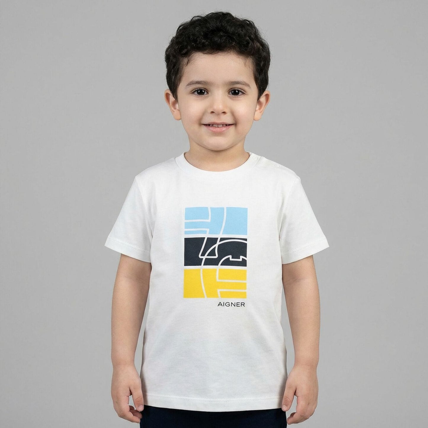 AIGNER Younger Boys White Logo T-Shirt