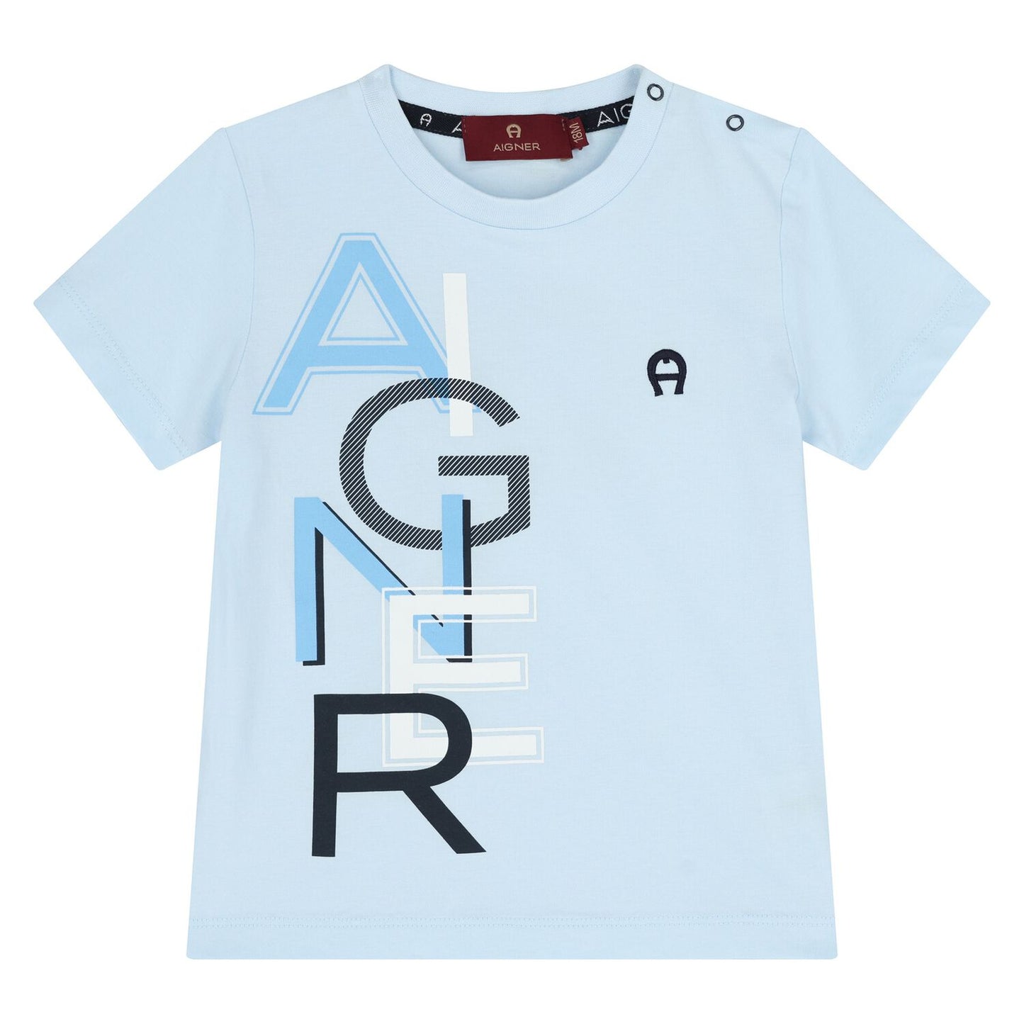 AIGNER Younger Boys Baby Blue Logo T-Shirt