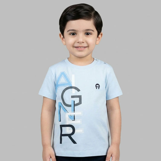 AIGNER Younger Boys Baby Blue Logo T-Shirt