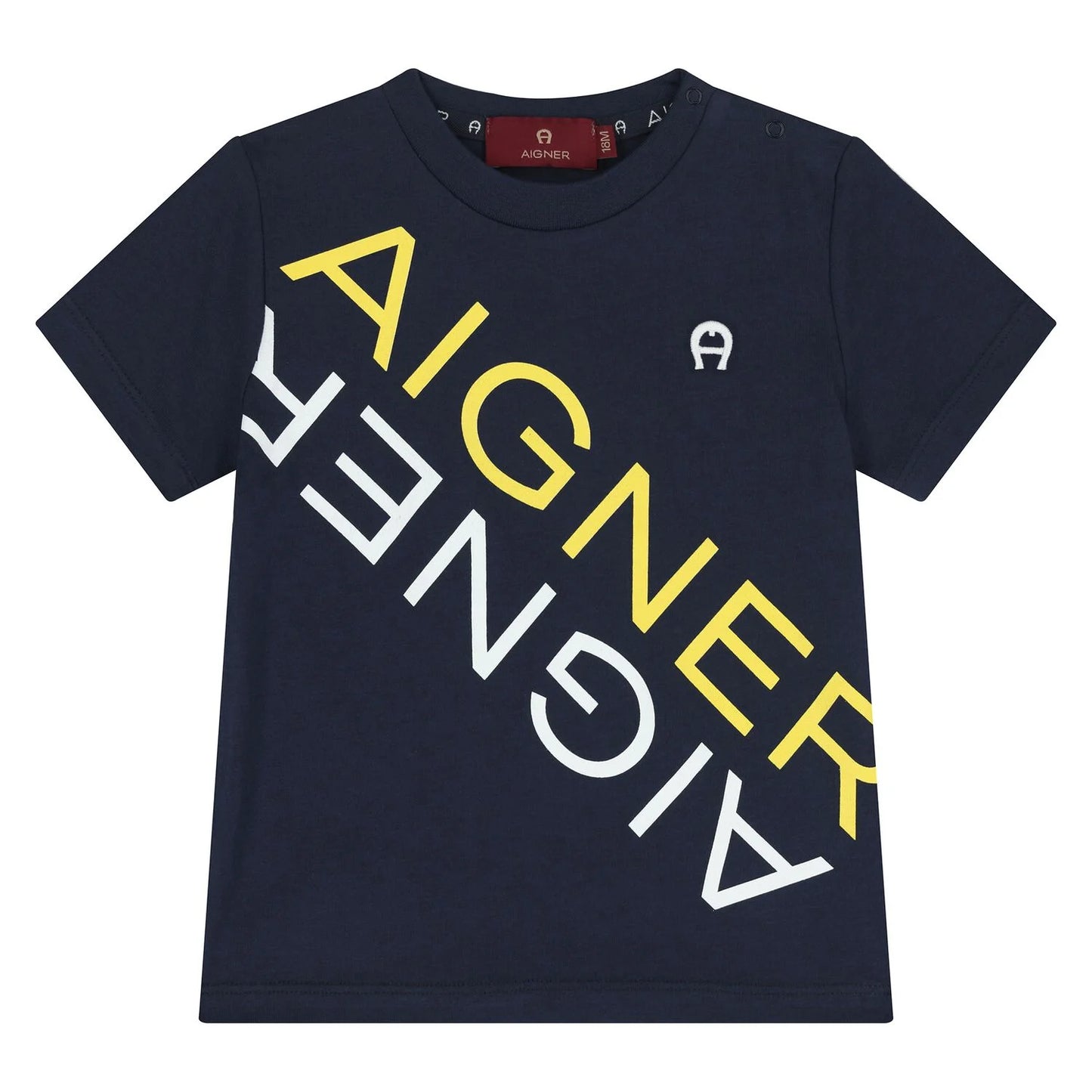 AIGNER Younger Boys Navy Blue Logo T-Shirt
