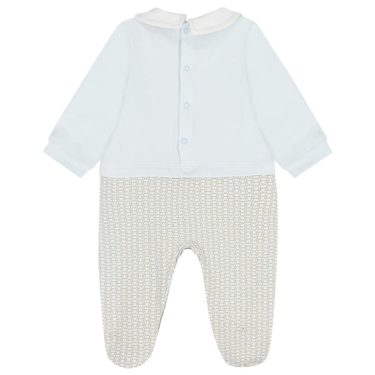 AIGNER Baby Boys Baby Blue Logo Babygrow
