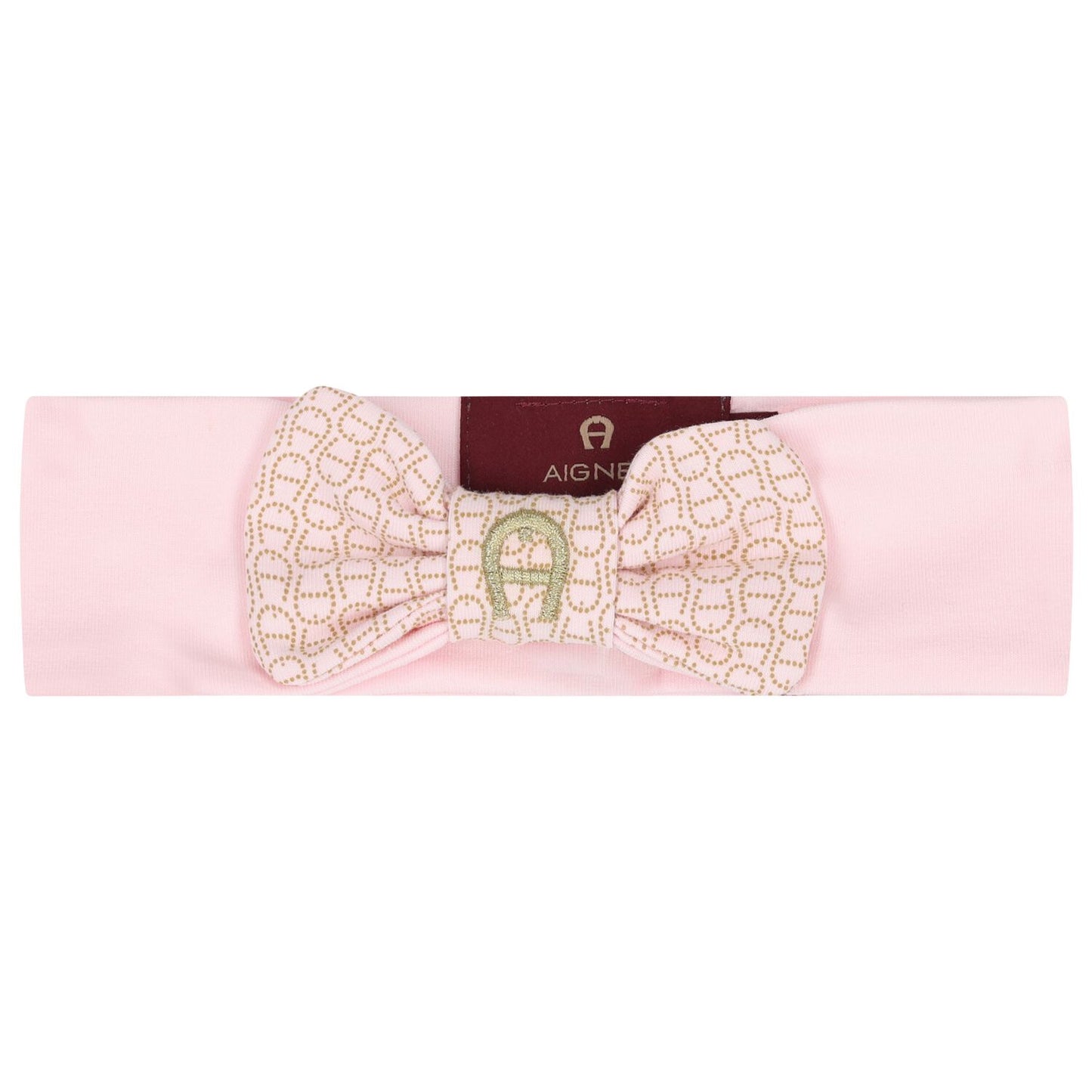 AIGNER Baby Girls Pink Bow Logo Headband