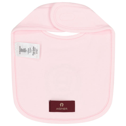 AIGNER Baby Girls Pink Logo Bib