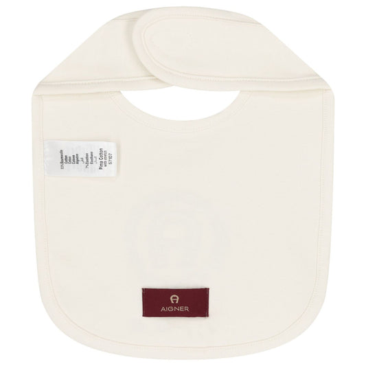 AIGNER Baby Unisex  Ivory Logo Baby Bib