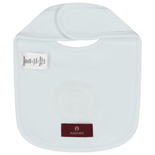AIGNER Baby Boys Baby Blue Logo Bib