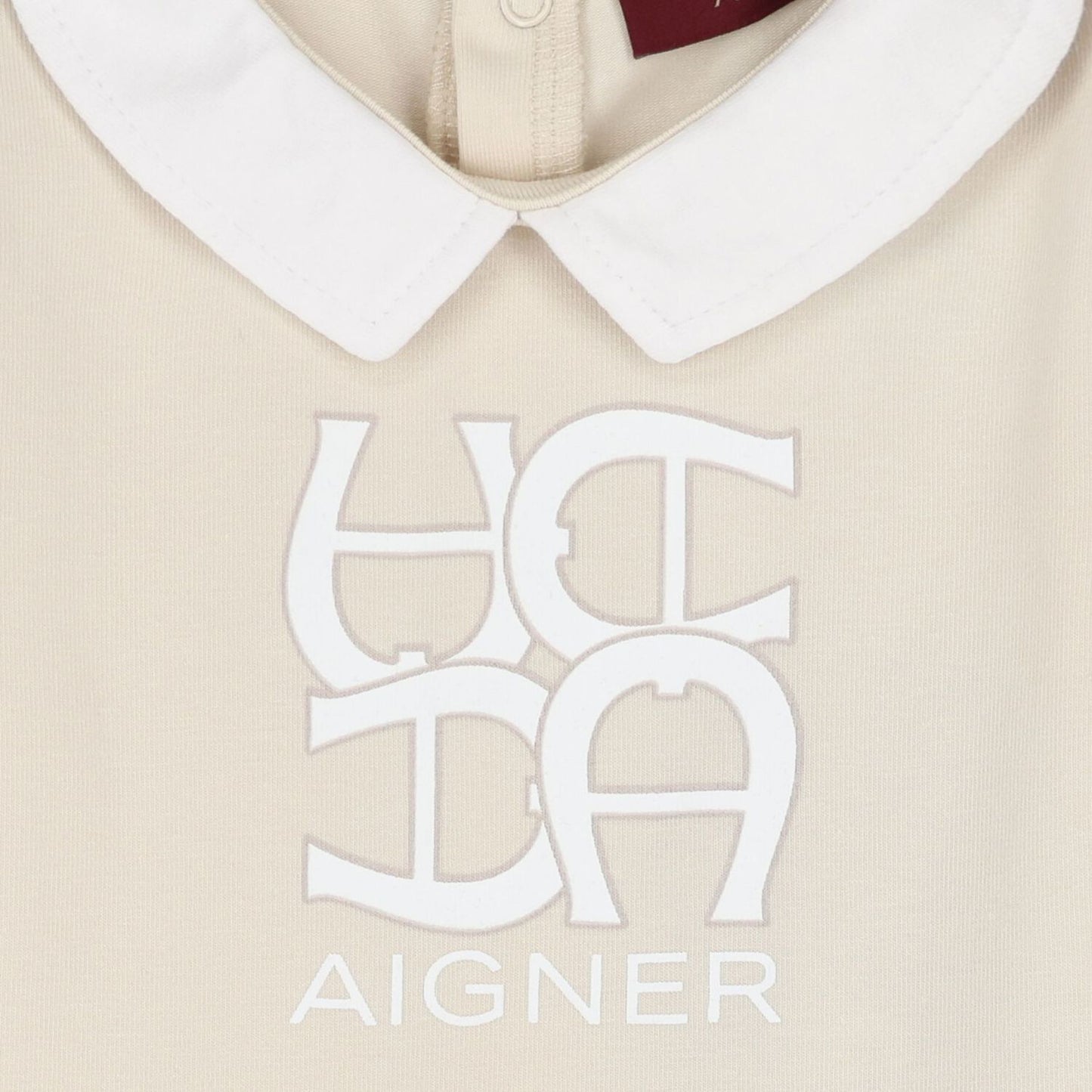 AIGNER Baby Unisex Beige Logo Babygrow