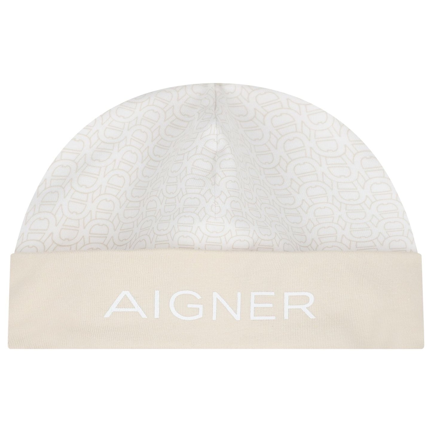 AIGNER Beige Logo Baby Hat