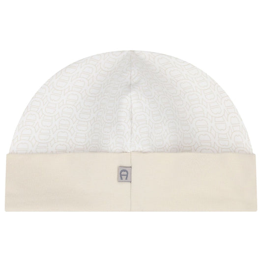 AIGNER Beige Logo Baby Hat