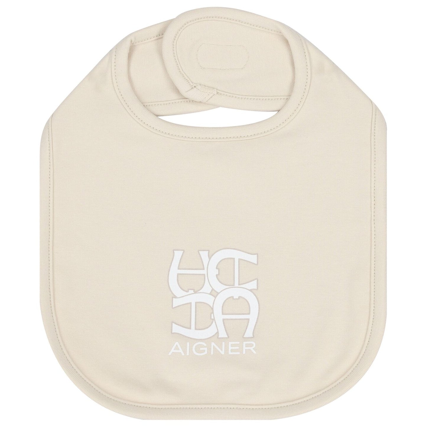AIGNER Beige Logo Baby Bib