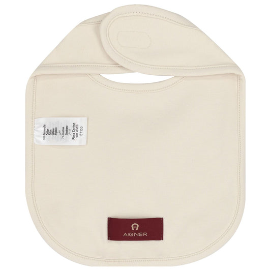 AIGNER Beige Logo Baby Bib