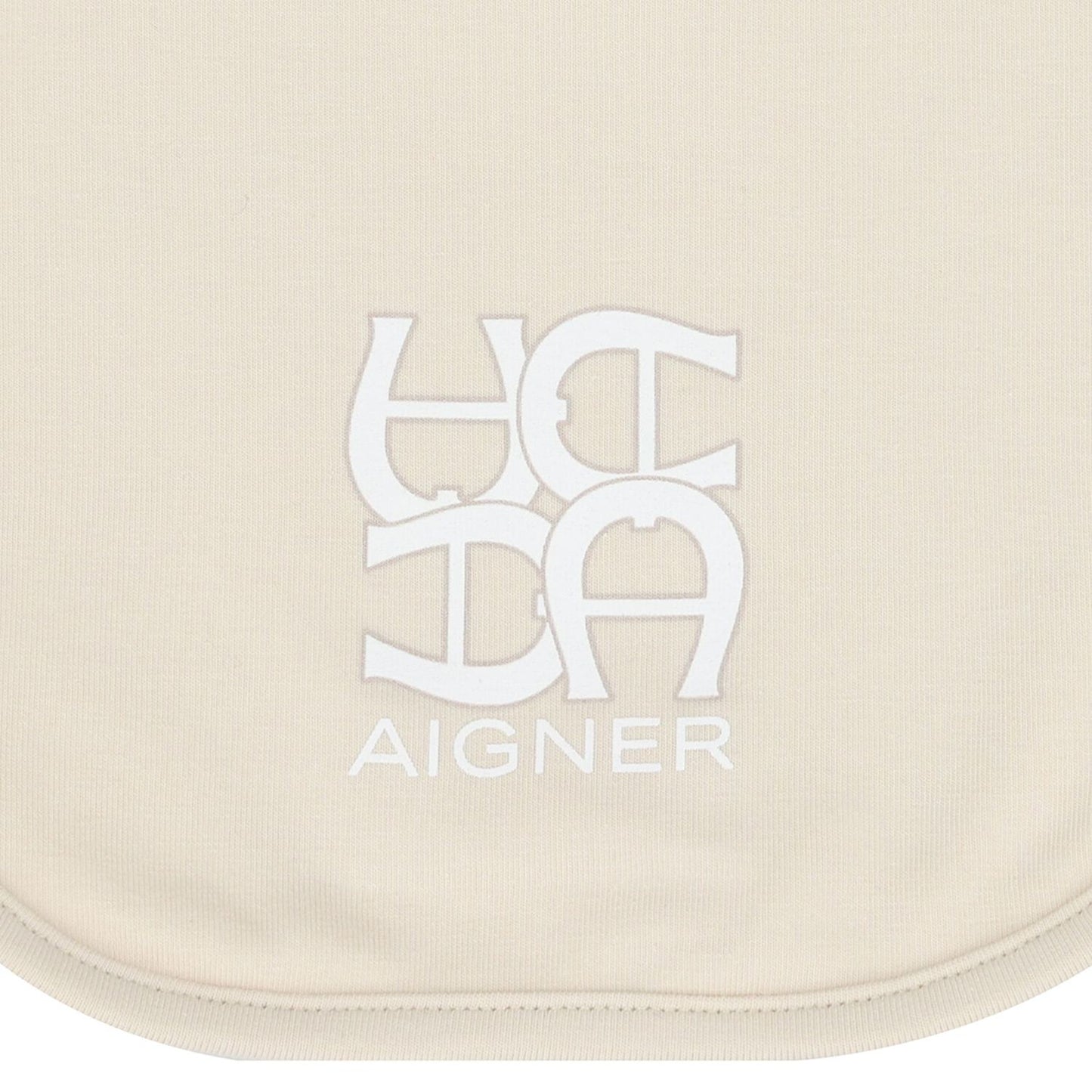 AIGNER Beige Logo Baby Bib