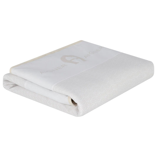 AIGNER Unisex White & Beige Logo Baby Blanket