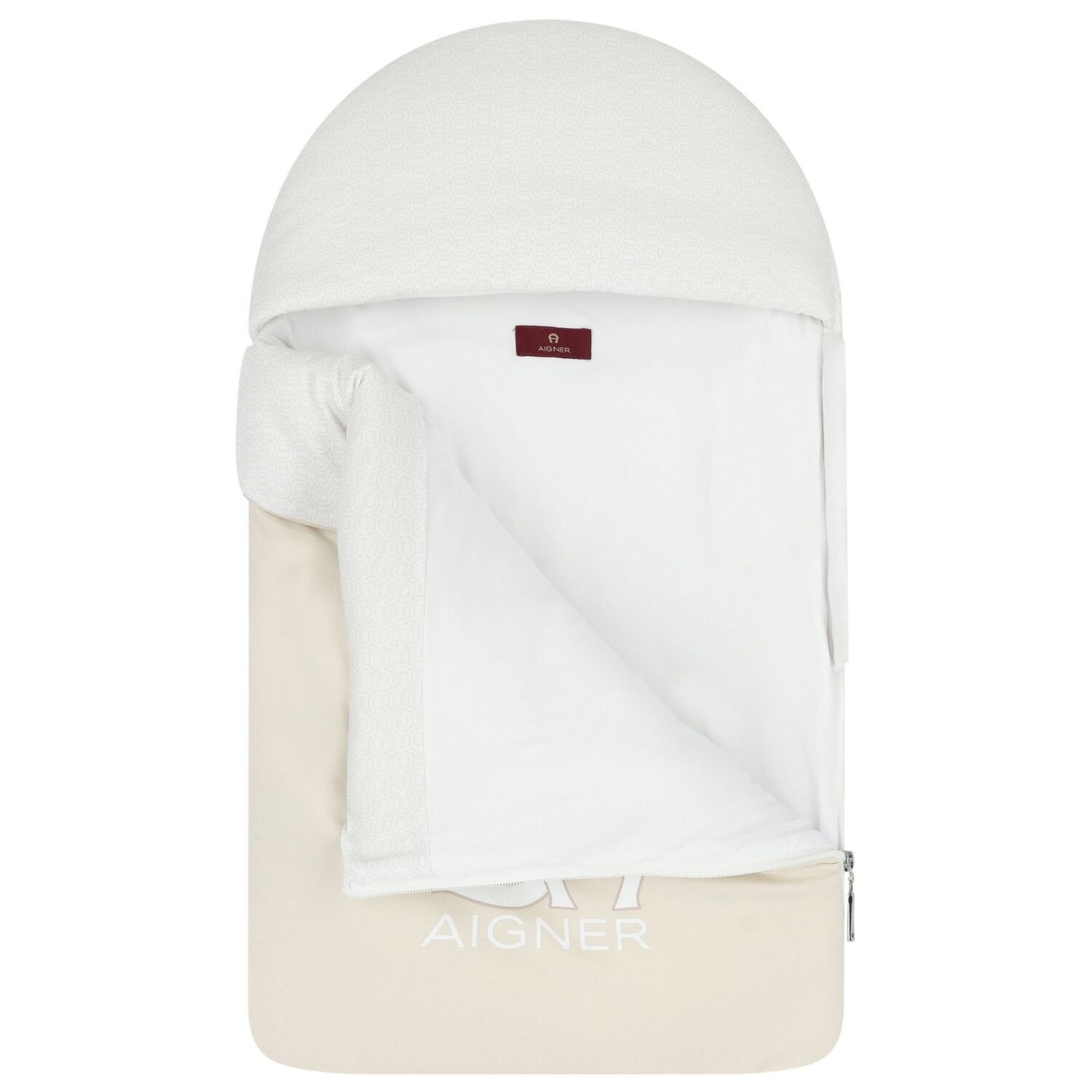 AIGNER Unisex Beige & White Logo Baby Nest