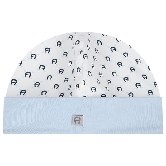 AIGNER Baby Boys Baby Blue & White Logo Hat