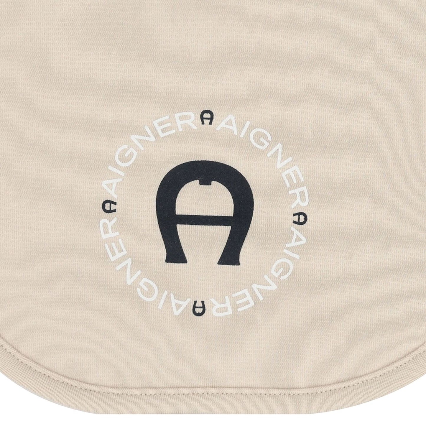 AIGNER Beige Logo Baby Bib