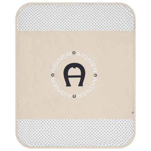 AIGNER Baby Boys Beige Logo Blanket