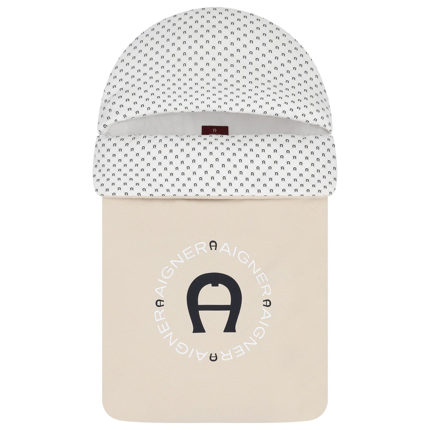 AIGNER Unisex Beige & White Logo Baby Nest