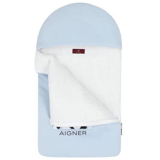 AIGNER Baby Boys Baby Blue & White Logo Nest