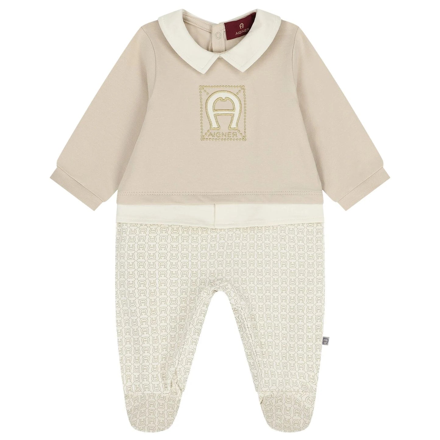 AIGNER Beige Logo Babygrow
