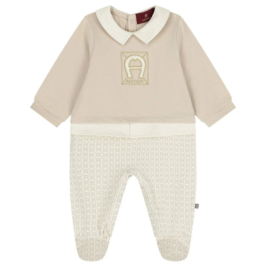 AIGNER Beige Logo Babygrow